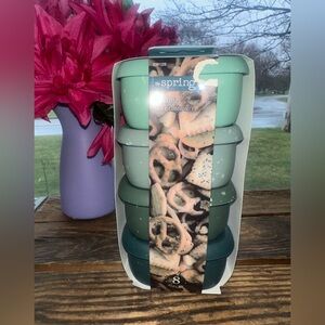 Green Speckled Silicone Snack Containers